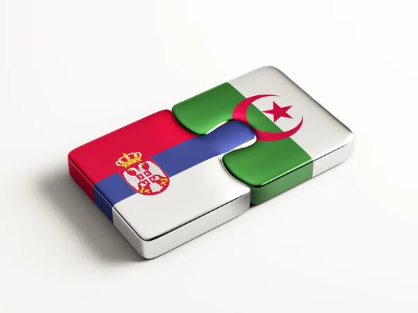 Concetto di Puzzle di Algeria Serbia — Foto Stock