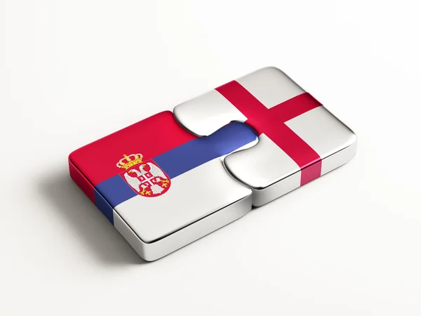 塞尔维亚英格兰拼图概念 — 图库照片