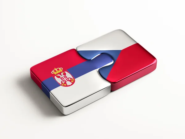 Servië Tsjechië puzzel Concept — Stockfoto