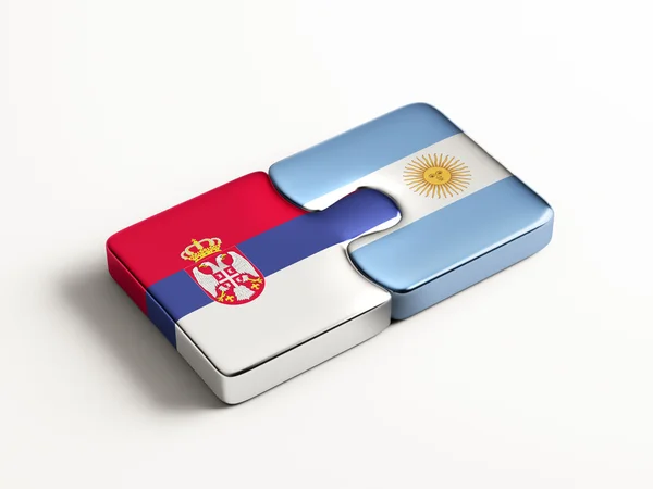 塞尔维亚阿根廷拼图概念 — 图库照片