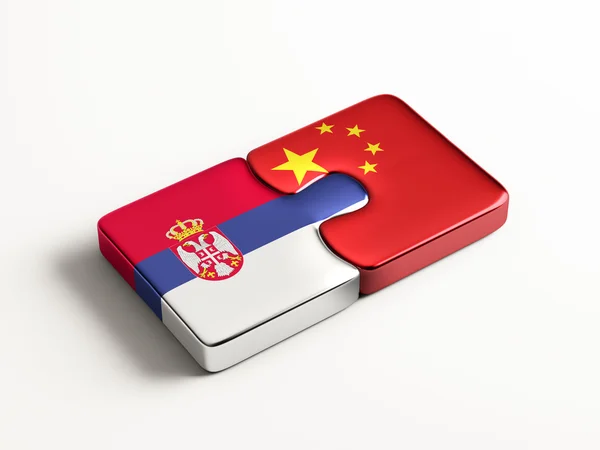 Serbia China Puzzle Concepto —  Fotos de Stock