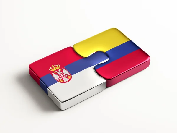 Serbia Colombia Puzzle Concepto —  Fotos de Stock