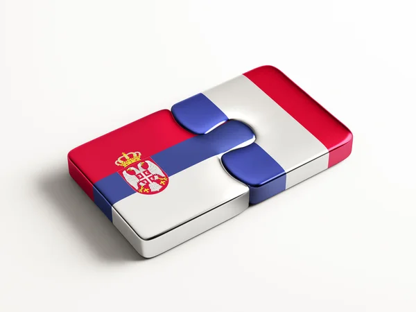 Servië Frankrijk puzzel Concept — Stockfoto