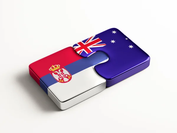 Serbia Australia Puzzle Concepto —  Fotos de Stock