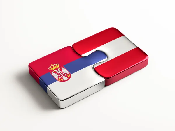 Concetto di Puzzle di Serbia Austria — Foto Stock