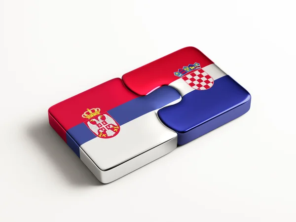 Serbia Croazia Puzzle Concept — Foto Stock