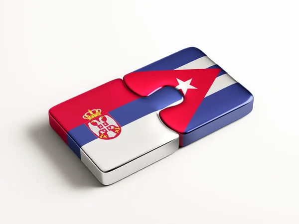 Serbia Cuba Puzzle Concepto —  Fotos de Stock