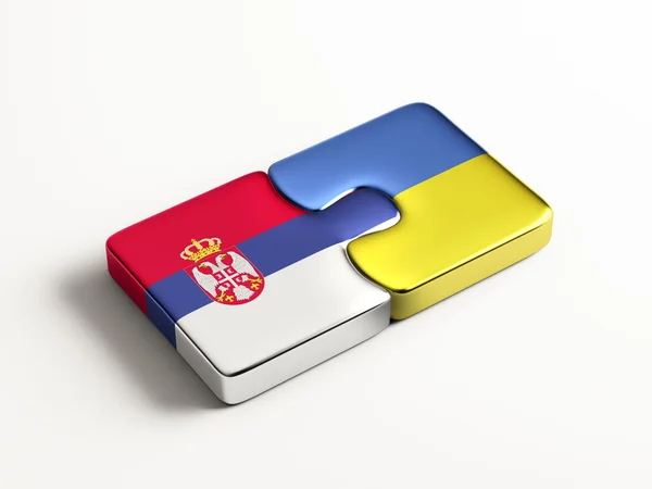 Serbie Ukraine Puzzle Concept — Photo