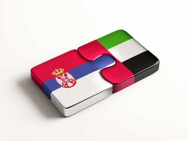 Serbia Emirati Arabi Uniti Puzzle Concept — Foto Stock