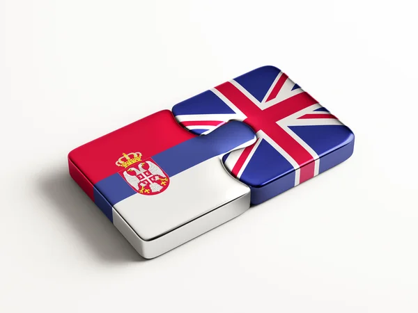 Serbia United Kingdom  Puzzle Concept — Stock Photo, Image