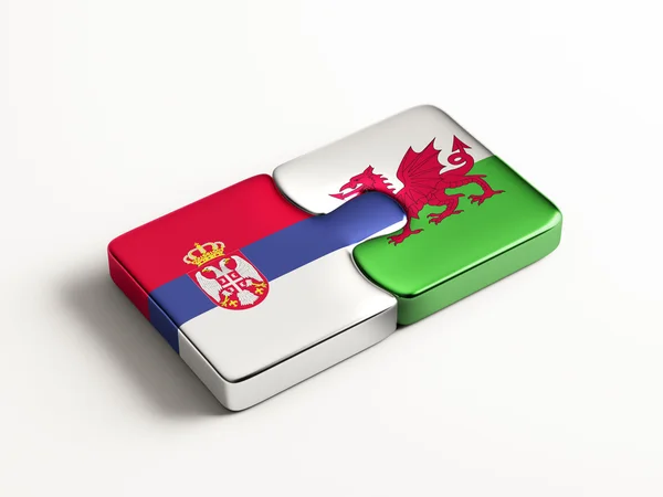 Serbia Wales  Puzzle Concept — Stock Photo, Image