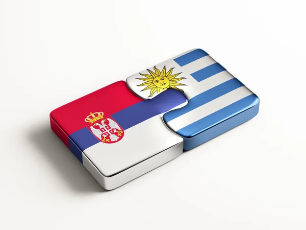 Serbien Uruguay Puzzle-Konzept — Stockfoto