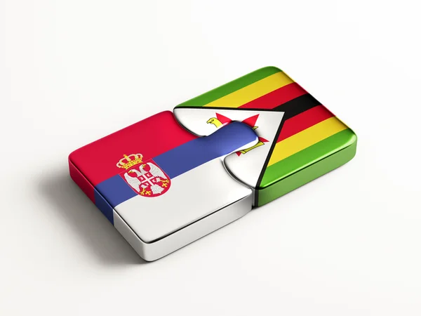 Concetto di Puzzle di Serbia Zimbabwe — Foto Stock