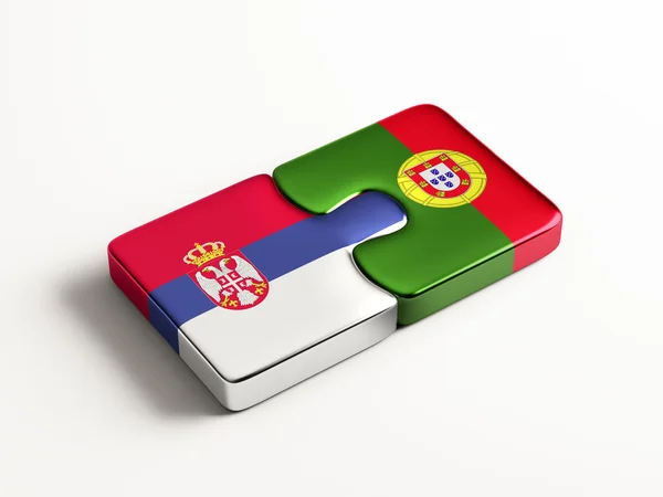 Serbie Portugal Puzzle Concept — Photo