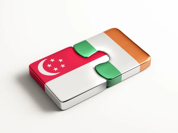 Singapore Ireland  Puzzle Concept — Stock Photo, Image