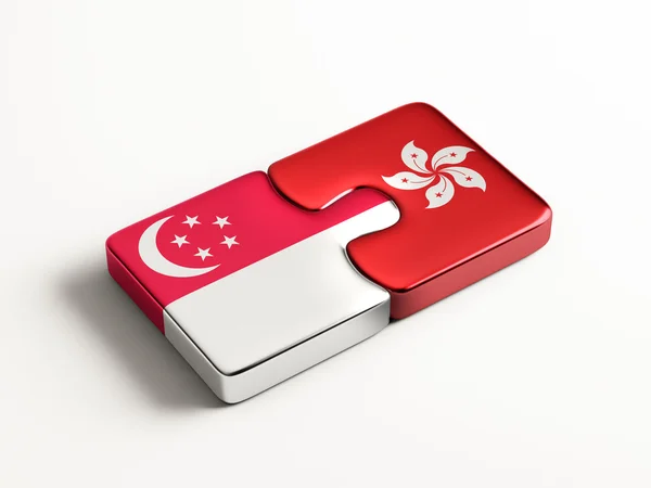 Singapore Hong Kong  Puzzle Concept — Stock Photo, Image