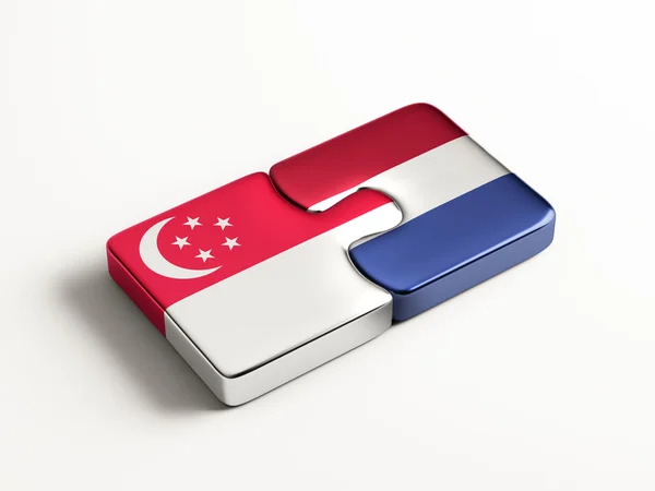 Singapore Netherlands  Puzzle Concept — Stock Photo, Image