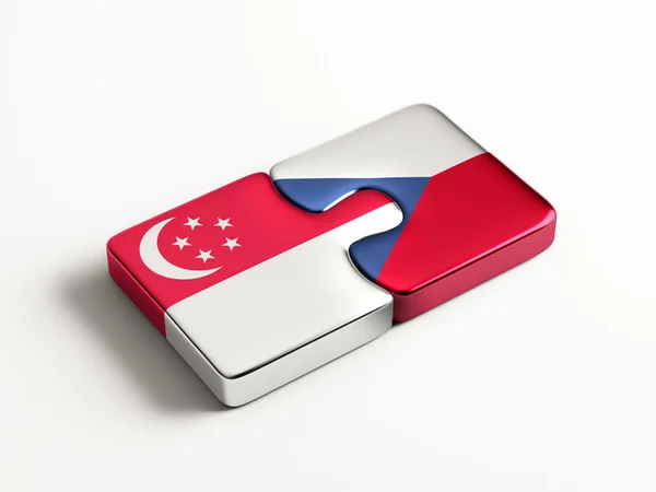 Singapur República Checa Puzzle Concepto —  Fotos de Stock