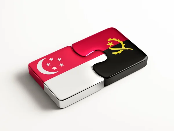 Singapore Angola  Puzzle Concept — Stock Photo, Image