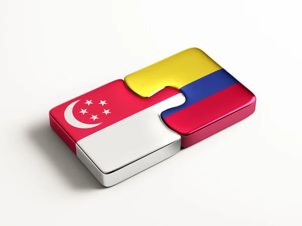 Singapur Colombia Puzzle Concepto —  Fotos de Stock