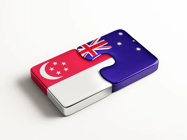 Singapore australia puzzle konzept — Stockfoto