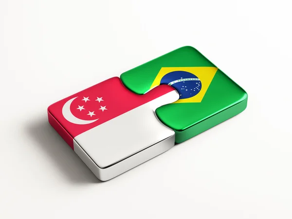 Singapore Brazilië puzzel Concept — Stockfoto