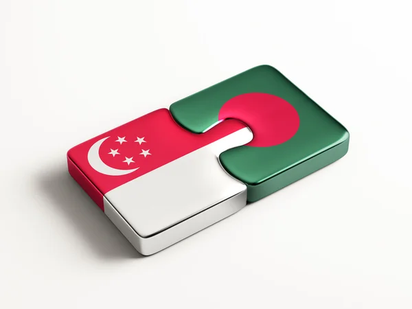 Singapore Bangladesh  Puzzle Concept — Stock Photo, Image