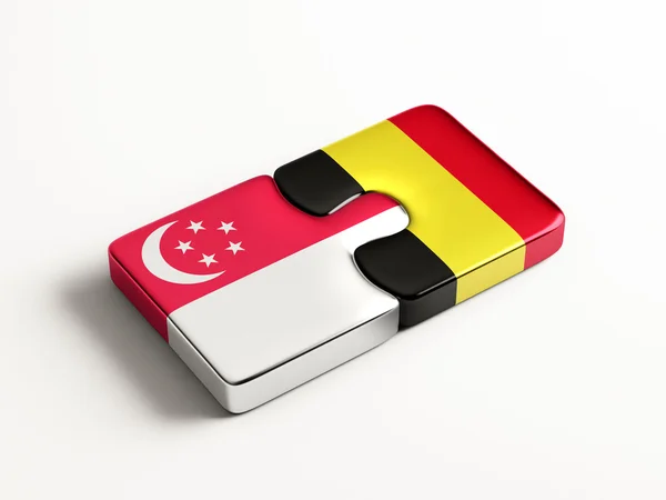 Singapore België puzzel Concept — Stockfoto