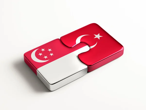 Singapur Turecko Puzzle koncept — Stock fotografie