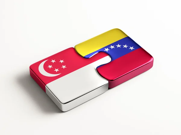 Singapura Venezuela Puzzle Concept — Fotografia de Stock
