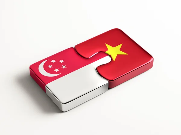 Singapore Vietnam puzzel Concept — Stockfoto