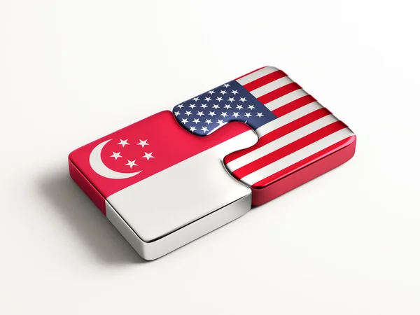 Singapore United States  Puzzle Concept — Stock Photo, Image