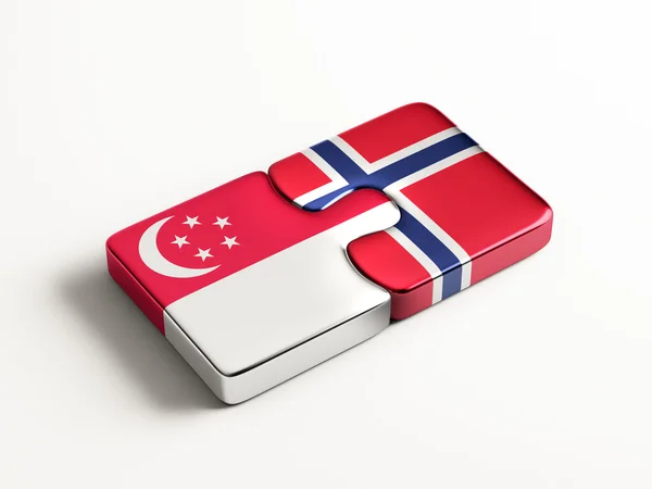 Singapur Noruega Puzzle Concepto —  Fotos de Stock