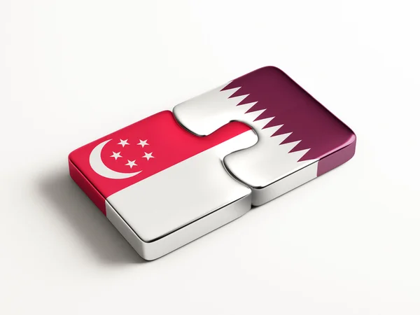 Singapore Qatar pussel koncept — Stockfoto