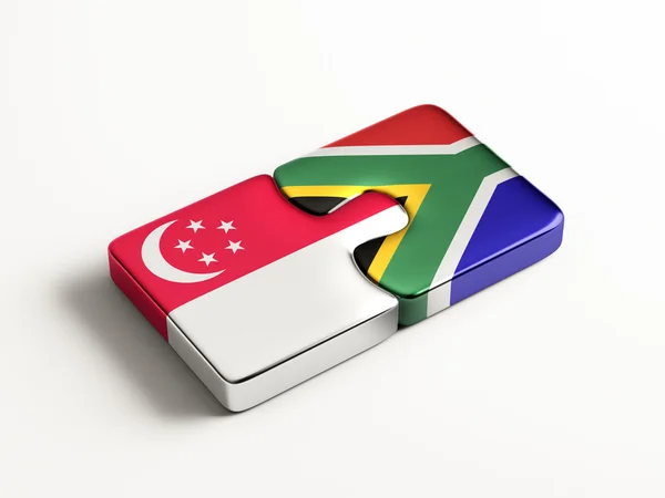 Singapore Zuid-Afrika puzzel Concept — Stockfoto