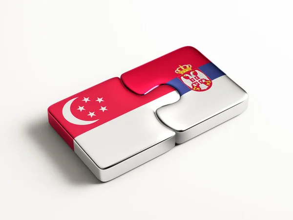 Singapore Serbia  Puzzle Concept — Stock Photo, Image