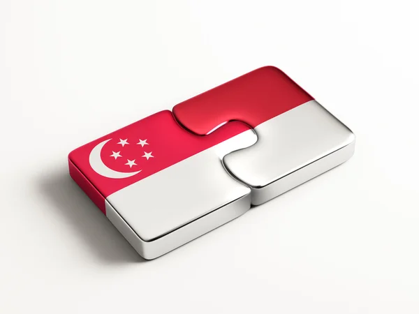 Indonesia Singapore  Puzzle Concept — Stock Photo, Image