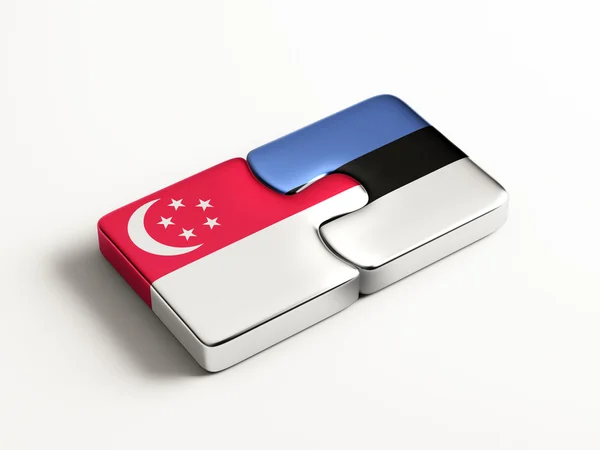 Estonia Singapore  Puzzle Concept — Stock Photo, Image