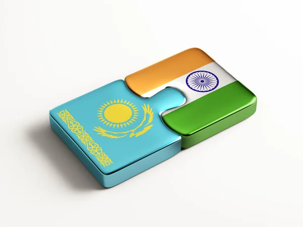 カザフスタン インド パズル コンセプト — ストック写真
