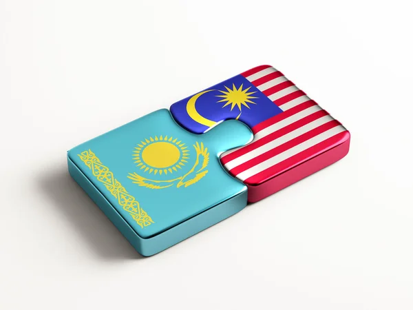 Kasachstan Malaysia Puzzle-Konzept — Stockfoto