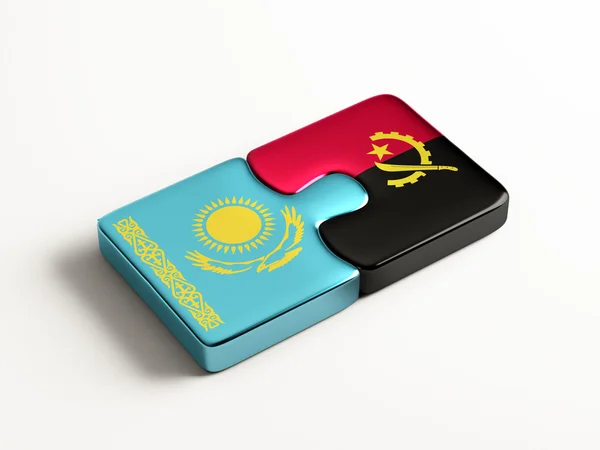 Kazakhstan Angola  Puzzle Concept — Stock Photo, Image