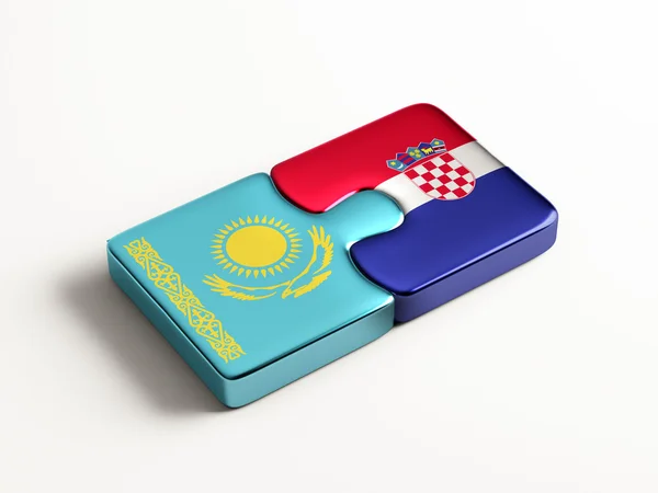 Kazajstán Croacia Puzzle Concepto — Foto de Stock