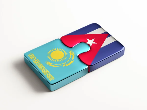 Kazakhstan Cuba  Puzzle Concept — Stock Photo, Image