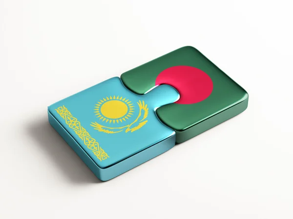 Kazakhstan Bangladesh  Puzzle Concept — Stock Photo, Image