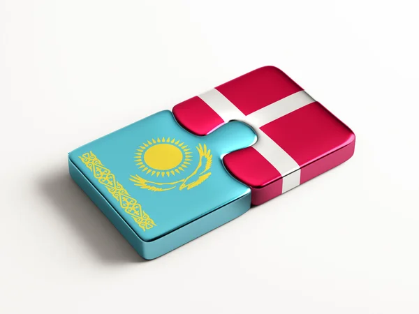 Kazachstan Denemarken puzzel Concept — Stockfoto