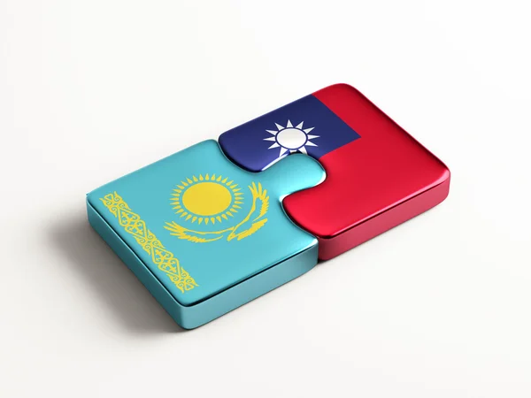 Kazachstan Taiwan puzzel Concept — Stockfoto