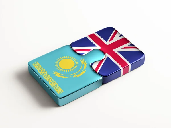 Kazakhstan United Kingdom  Puzzle Concept — Stock Photo, Image