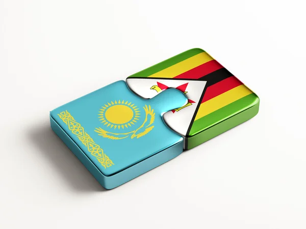 Kazajstán Zimbabwe Puzzle Concept — Foto de Stock