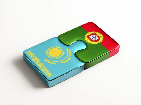 Cazaquistão Portugal Puzzle Concept — Fotografia de Stock