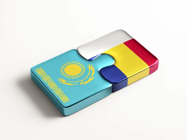 Kazachstan Rumunii logiczne pojęcia — Zdjęcie stockowe